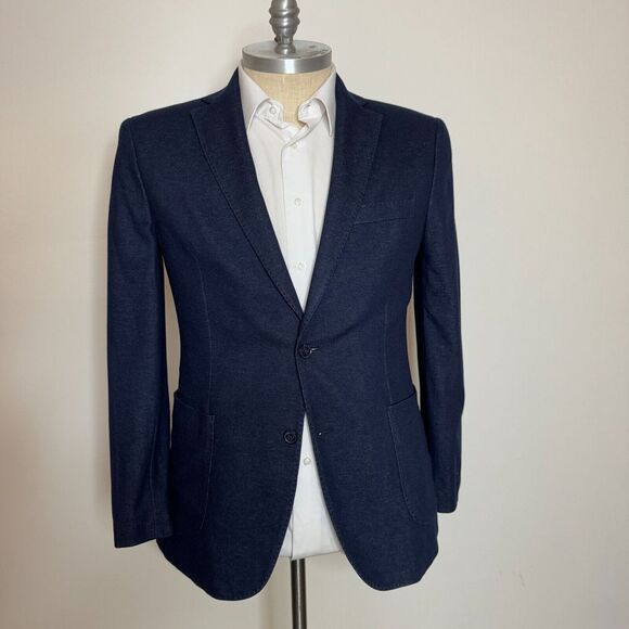 Joseph Abboud‎ JOE 44R Blazer Sport Coat Mens Blue Soild - Picture 1 of 11